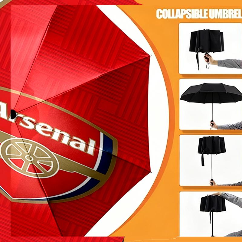 Зонт Arsenal F.C. с принтом, автоматическое открытие/закрытие - Портативный складной дизайн - Для ежедневного использования, путешествий/на улице - Подарок на день рождения