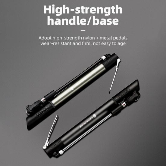 Портативный компактный велосипедный насос 120PSI, водонепроницаемый съемный велосипедный насос высокого давления из алюминиевого сплава, накачивающий шины