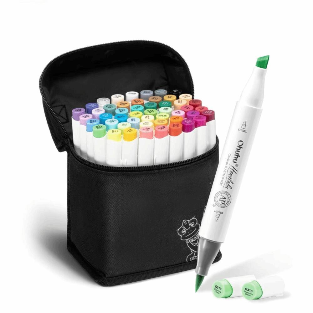 48/60Pcs Brush Tip Alcohol Markers Dual Tip Art Marker Set Portable Brush Markers Drawing
