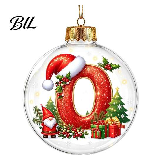 Eye-catching Xmas Party Ornaments 26?Letter Acrylic Christmas Ball Ornament, 3D Crystal Style Alphabet Winter Holiday Supplies Hanging Pendant, Tree