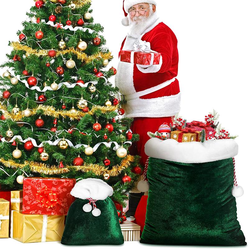 1PC Santa Claus Party Presents Sacks Graduation Large Bachelor Party Velvet Christmas Solid Thanksgiving 2 Sizes