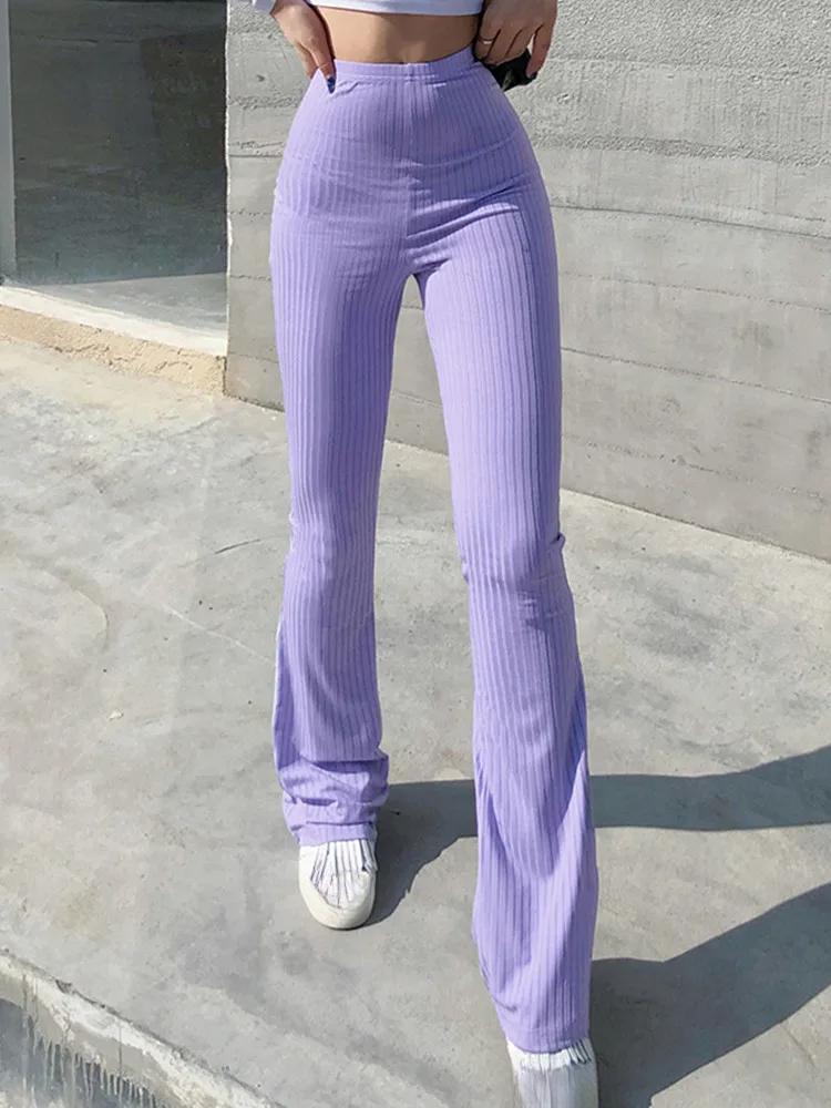 Summer Women's Yoga Pants Slim High Waist Capris Sexy Bell Bottom Flare Tights Solid Hot Y2k Women Clothes E Girl Fashion Streetwear Woman Pants