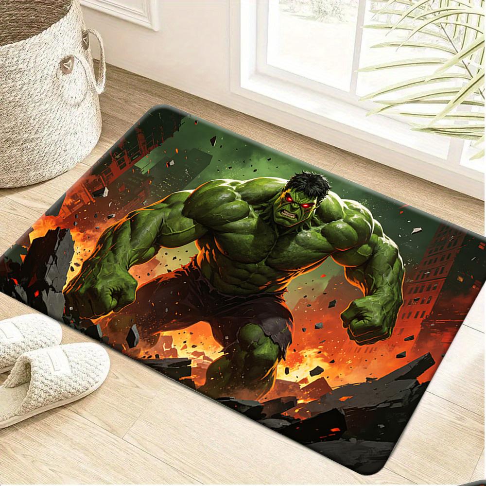 Authorized 1pc Cartoon Printed Mat, Wolverine And Deadpool Flame Background Hero Character Design Easy to Clean, Suitable for