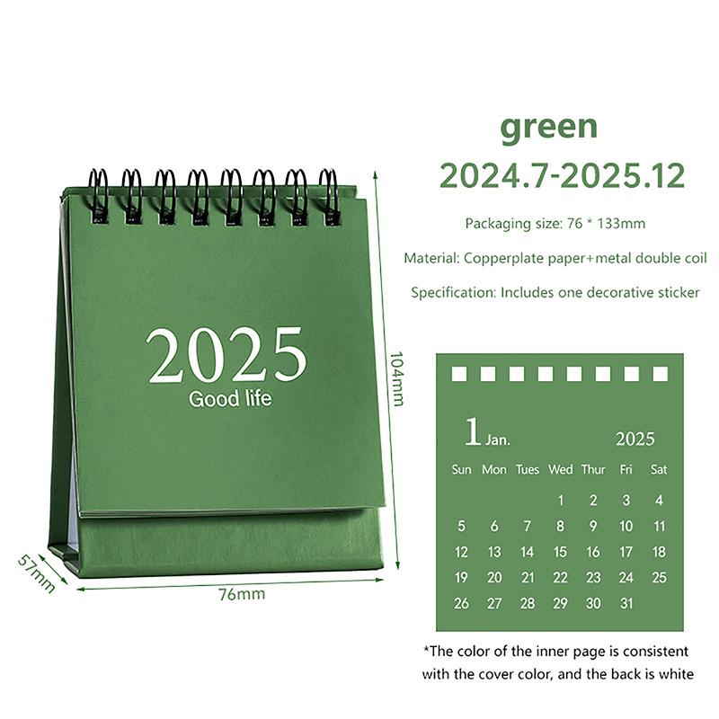2025 Студенческое украшение рабочего стола Morandi Color Mini Calendar Simple Plan Маленький настольный календарь Милый ежедневник Офисные принадлежности
