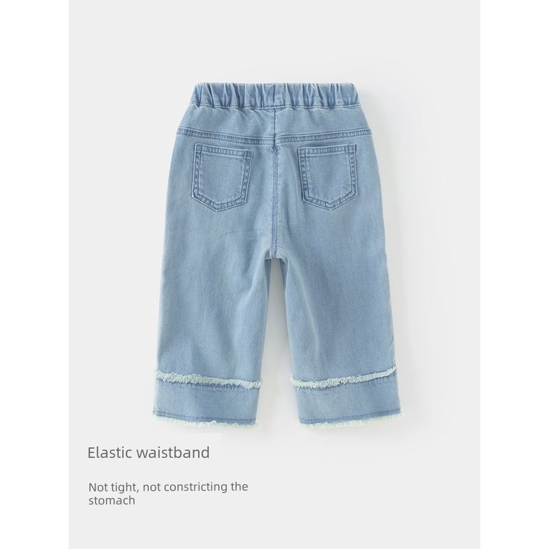 David Bella Girls' Jeans Straight-Leg Pants Children's Trousers Baby Girl Long Pants Children's Clothing 2026 Spring New Style