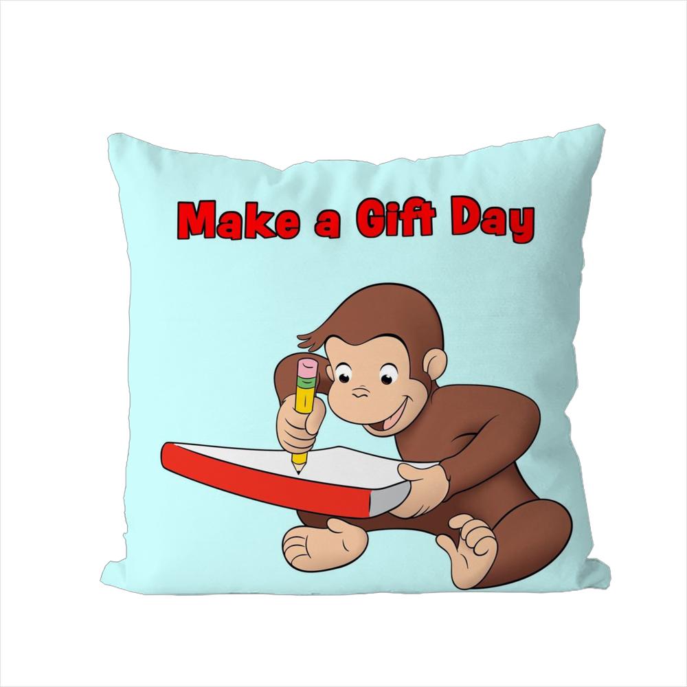 CCurious George Pillow Case For Car Sofa Decorative Home Doublesided Print Plush Square Throw Pillow Cushion Cover