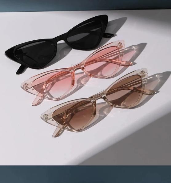 3 Pairs Per Set Small Cat Eye Sunglasses Women Cute Skinny Cat Eye Eyewear Retro Vintage Narrow Cateye Sunglasses Set