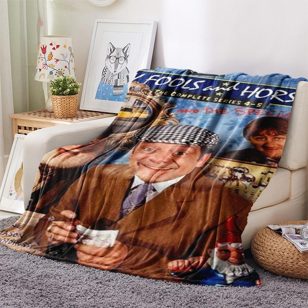1 шт. Фланелевое одеяло с принтом Fools&Horses, Высококачественное, Удобное для всех сезонов, Домашний декор, Тепло и уют, Идеально для рождественских подарков103