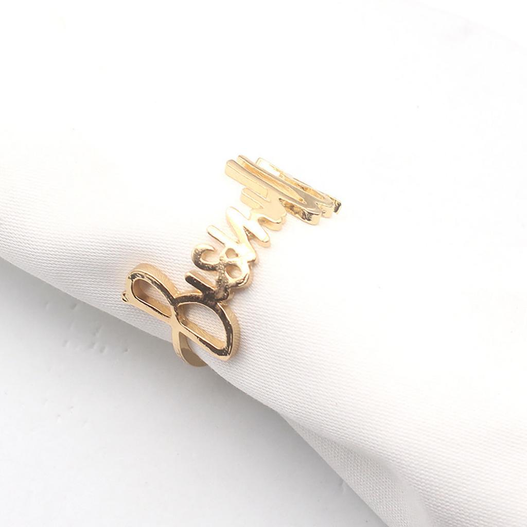 1/6 шт. Кольца для салфеток из золотого сплава с буквами для салфеток мусульманские исламские Рамадан Карим вечеринка Декор подарки на Ид Мубарак