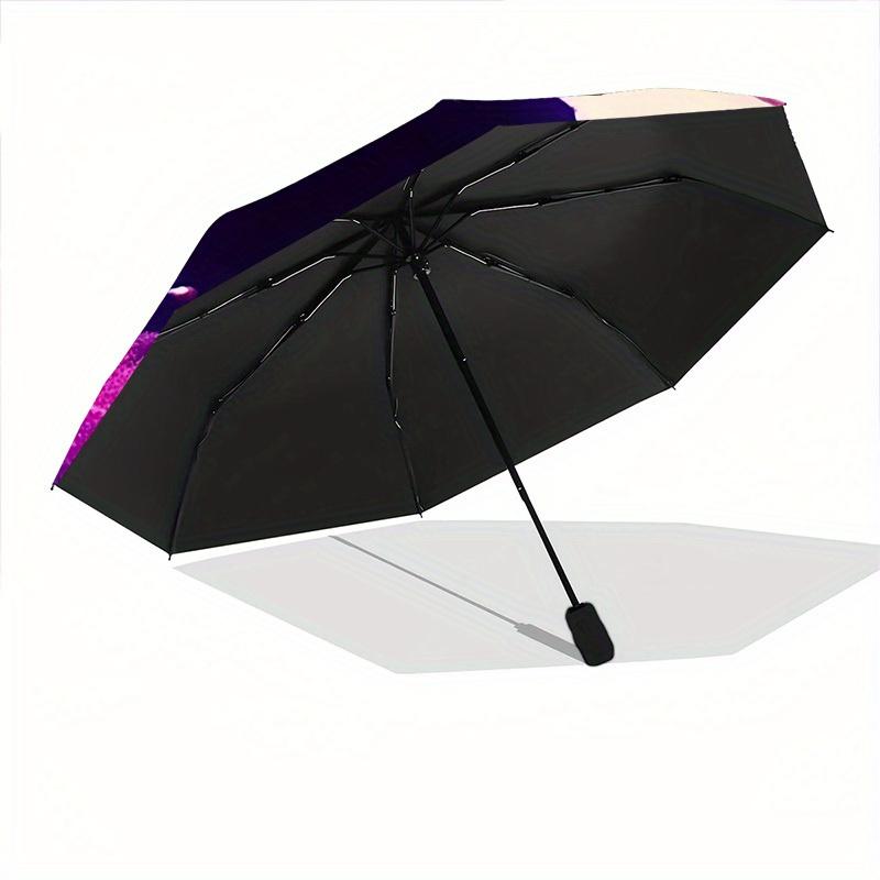 1pc Witch Moon Auto Open/Close, Foldable Compact Leisure Umbrella with 8-Rib Shaft, Perfect Gift For Men And Women, Casual Style, Vibrant Mo