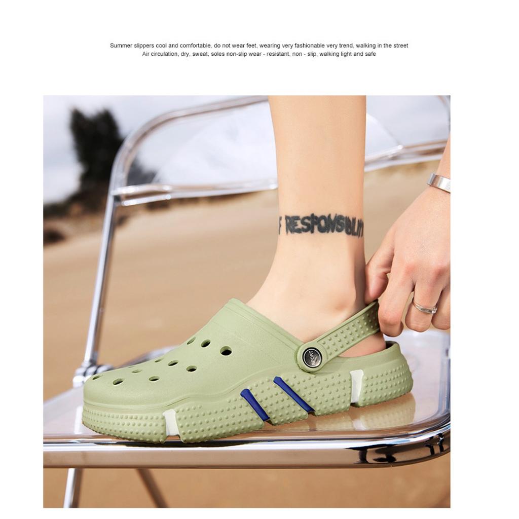 Летние мужские туфли Cave Shoes, тренд на нескользящие сандалии с мягкой подошвой и полым носком, мужские пляжные тапочки с толстой подошвой