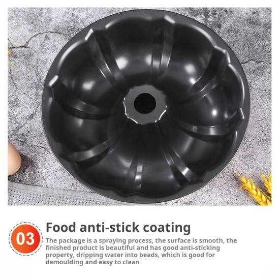 Форма для кекса с антипригарным покрытием, 9,5-дюймовая круглая рифленая трубчатая форма из углеродистой стали для кексов, форма для выпечки желе, желатина, шоколадного пудинга, прочная форма для выпечки