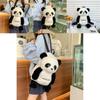 Panda Plush Backpack Cartoon Soft Doll Bag With Zipper For Daily Use