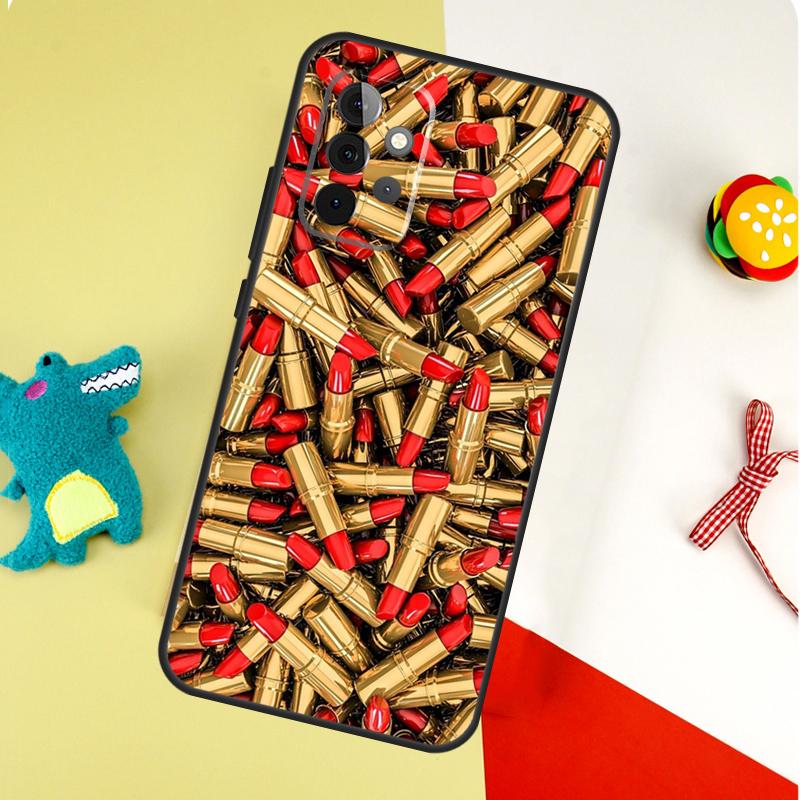 Чехол для телефона Samsung Galaxy A55 A35 A15 A54 A34 A14 A53 A33 A13 A05 A06 A16 A22 A32 A52 с рисунком помады Make Up