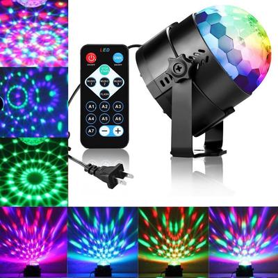 7-цветный 3 Вт RGB светодиодный кристальный магический шар с активацией звуком - меняющий цвет сценический и диско-свет