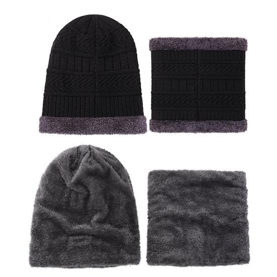 1 Set Winter Hat Scarf Gloves Socks Set Knitted Thick Elastic Great Friction Gloves Windproof Neck Warmer Cold Weather Cycling Socks And Beanie Set