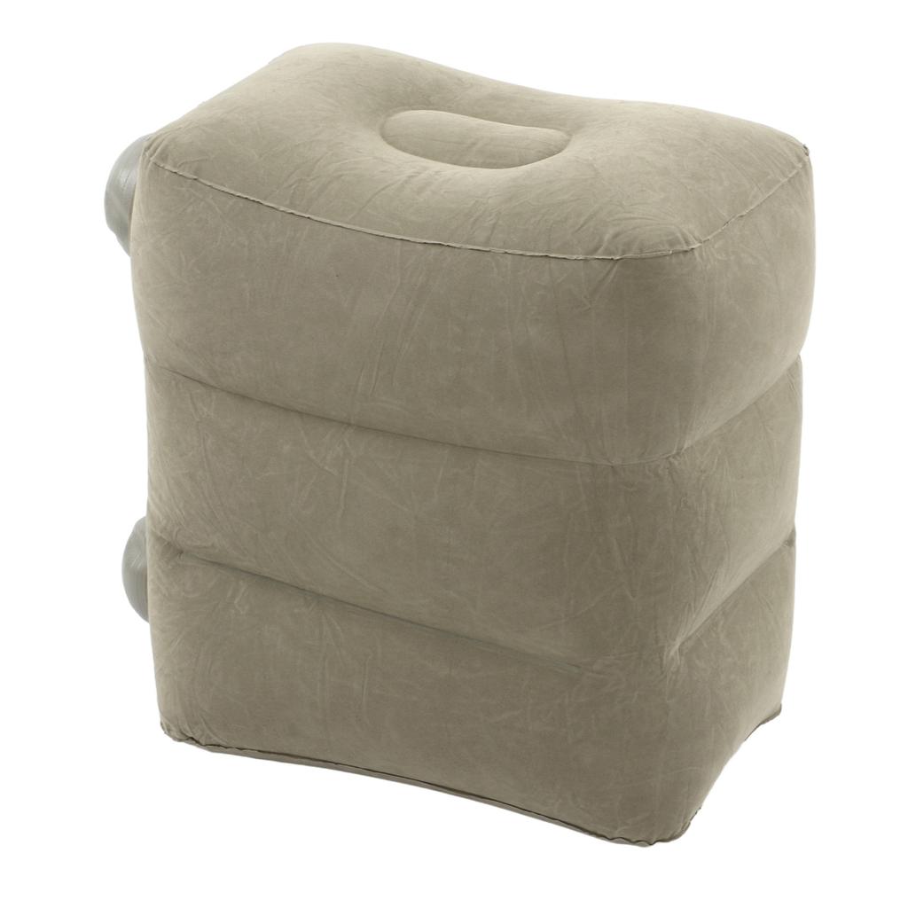 Inflatable Foot Rest Promote Blood Circulation Relieve Fatigue PVC Flocking Inflatable Footrest Cushion for Travel Dark