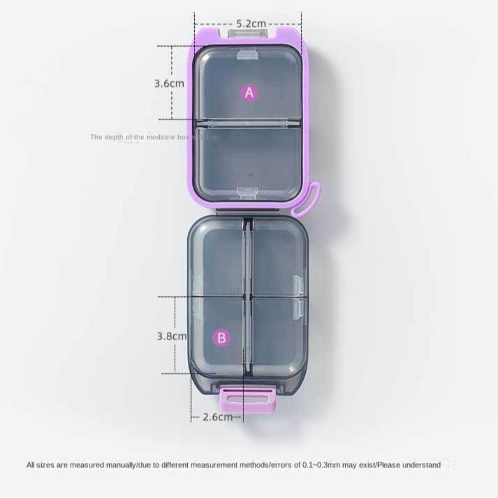 Frosted Travel Pill Dispenser Translucent Mini Medicine Box Weekly Pill Case Drug Separation