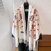 Cashew Flower Vine Embroidery Ethnic Style Women'S Warm Scarf Travel Outside Shawl
