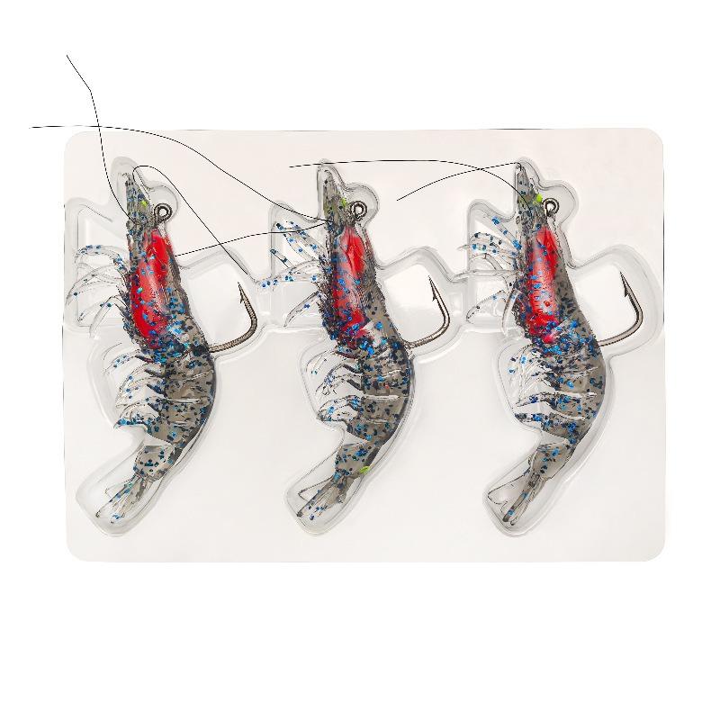 8 cm / 7 g Soft Shrimp Lure With Hooks Segmented Lures Realistic Swimming Lures Saltwater Fishing