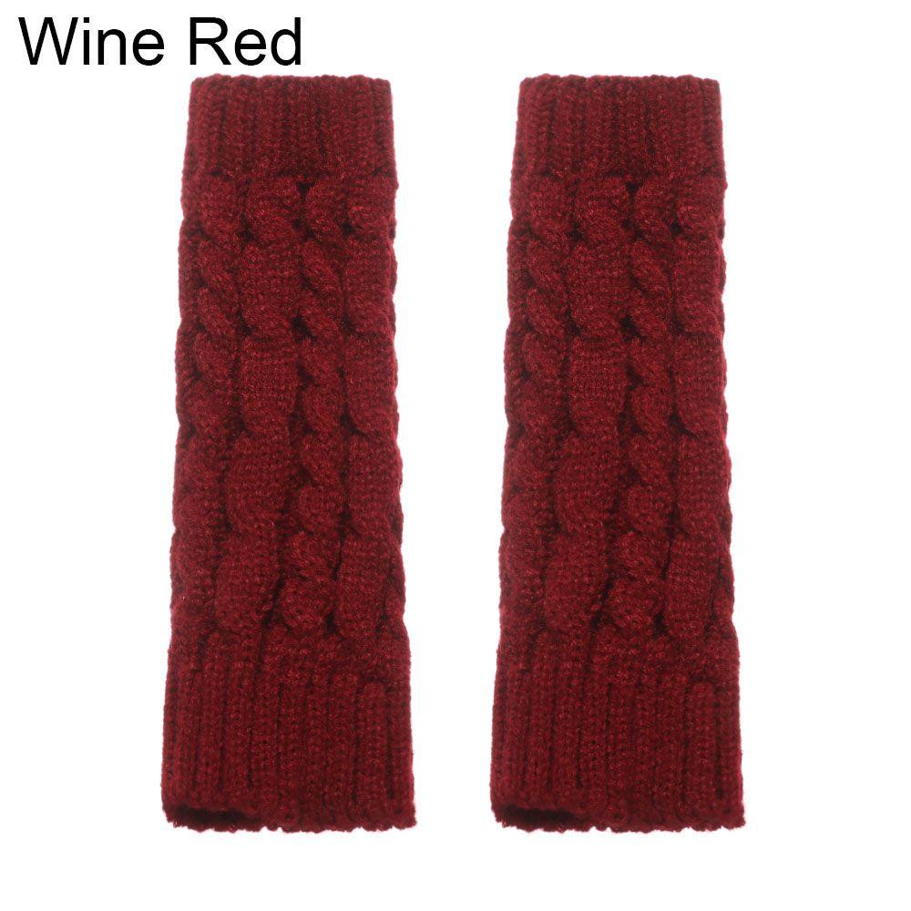 Теплые нарукавники с пуговицами, варежки без пальцев, длинные вязаные перчатки