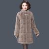 Женское пальто из меха норки средней длины, меховое, большого размера, повседневное, зимнее, теплое, свободного кроя