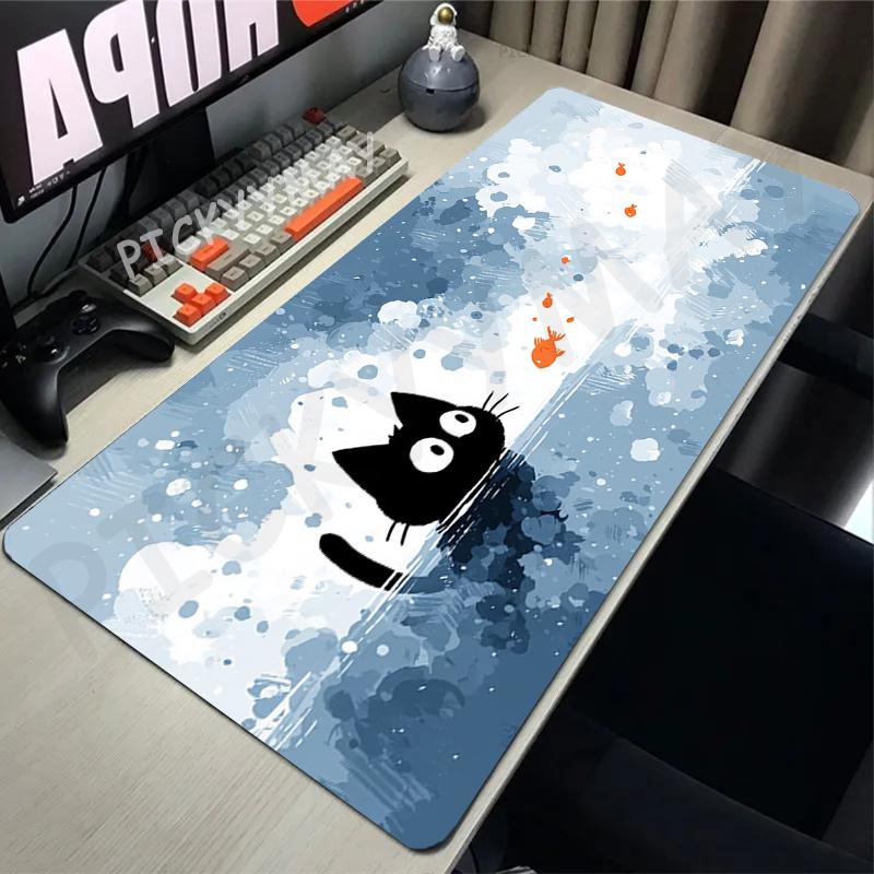 Ink Cat Cute Design Mouse Pads Gaming Mousepad Gamer Mouse Mat Keyboard Mats Desk Pad Mousepads XXL 90x40cm For Computer