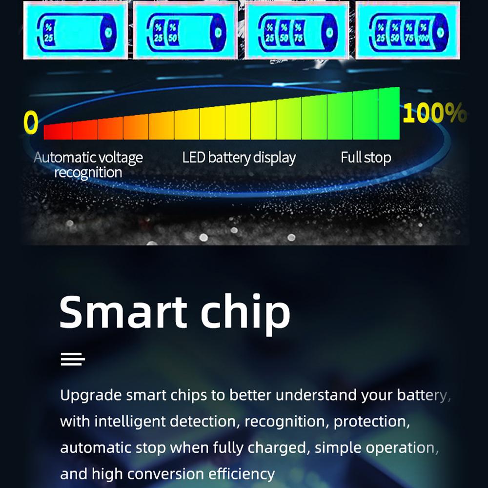 130W Power 24V 12V Car Battery Charger Intelligent Automatic Pulse Repair Digital For Lead Acid Batteries Household Storage Cell