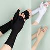 Accessories Arm Cool Solid Mittens Sunscreen Protection Half Finger Sleeves Fingerless Long Gloves
