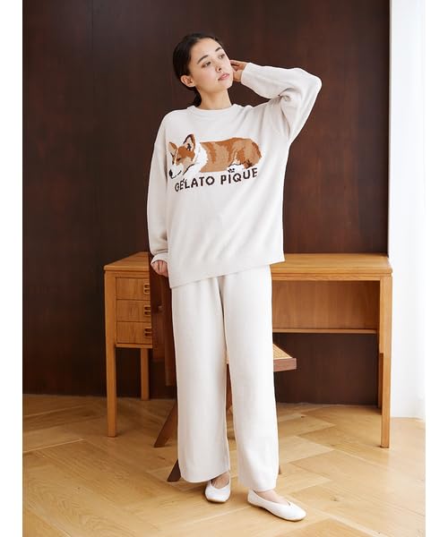 Limited Edition Air Moco SLEEPING DOG JQD Pullover Long Pants SET PWNT245363 NVY [Gelato Pique] & Women's