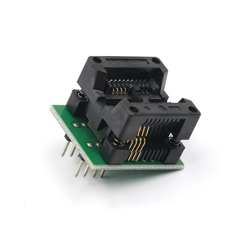 Wide-Body SOP8 to DIP8 Programming Adapter, Surface Mount Programmer Socket with Spring-Loaded Design.