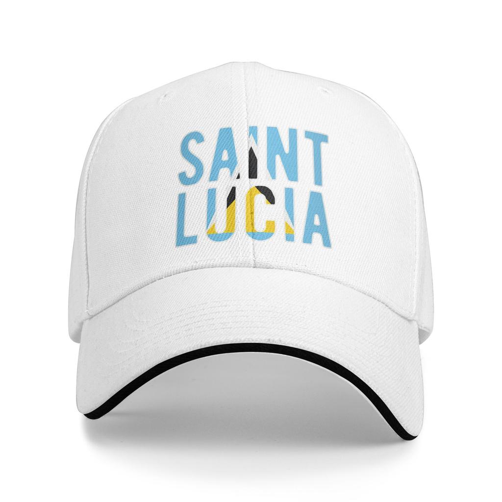 Saint Lucia Flag Sun Baseball Cap Summer Couple Women  Design Trucker Hat High Quality Streetwear Outdoor Sports Baseball Caps