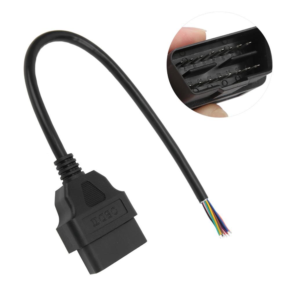 30cm / 11.8Inch Diagnostic Tool Cable 16 Pin Male OBD2 Pigtail Diagnostic Wire Modification