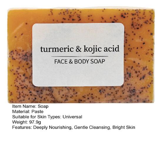 Lemon Turmeric Soap Shea Butter Moisturizing Soap for Face Body Moisturizing Brightening Oily Skin Balancing Soap for All Skin Type