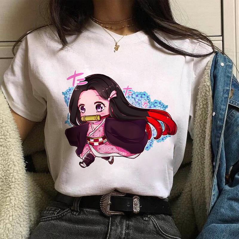 Nezuko Demon Slayer Anime T Shirt Comics Japanese Graphic Printed Cartoon Streetwear Top Oversized Tee Female/Man T-Shirt