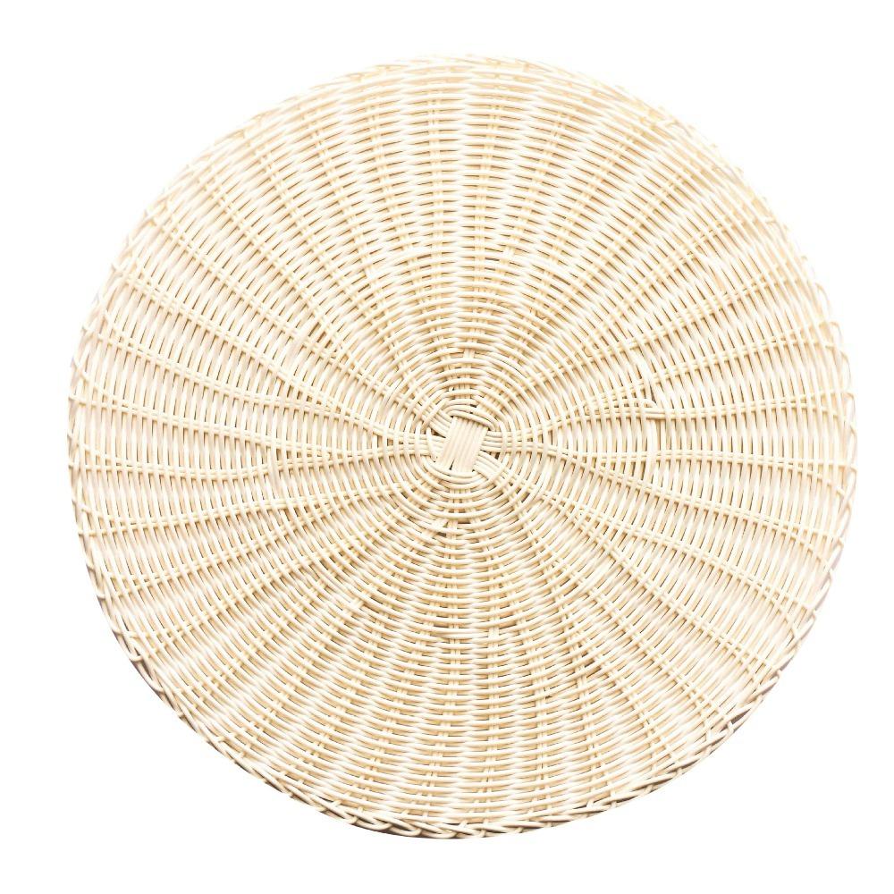 Imitation Rattan Woven Placemats Round Coaster Pastoral Tableware Mat Living Room