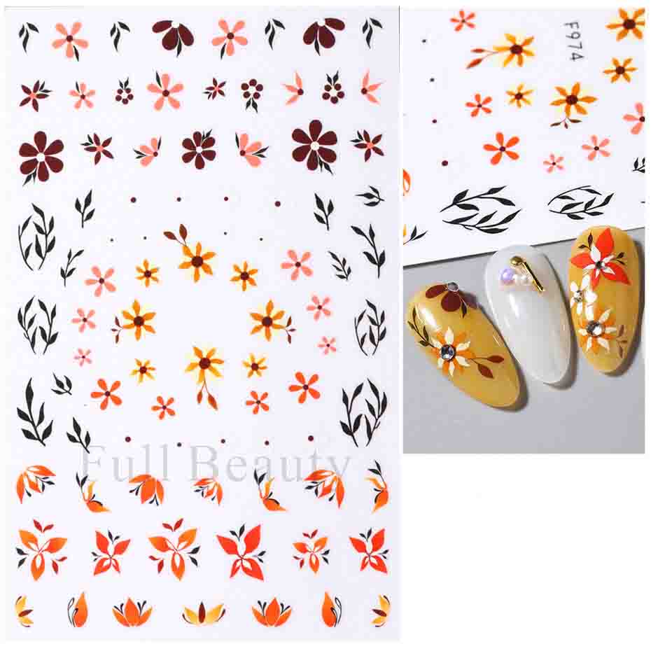 Красочные абстрактные волнистые линии 3D наклейки для дизайна ногтей цветок цветочный лист наклейки для ногтей украшения для ногтей