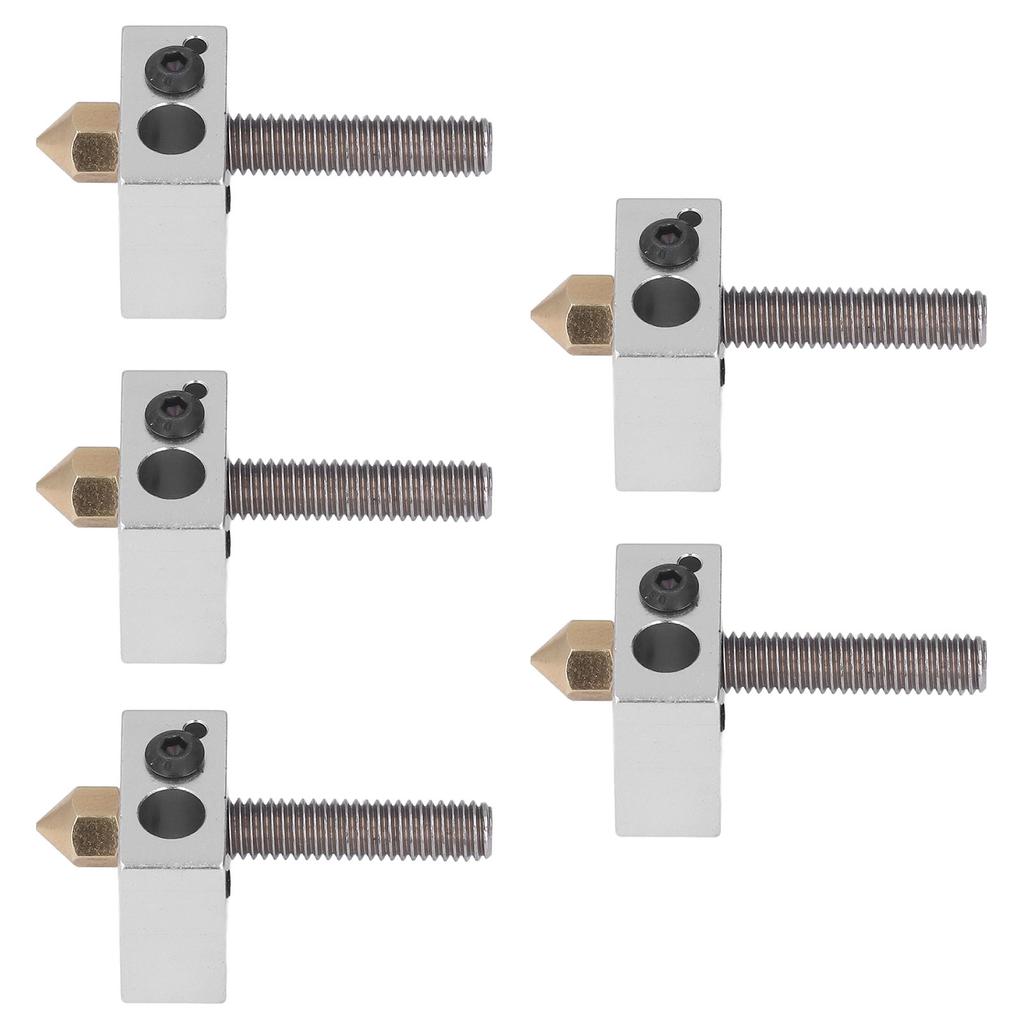 5 Set 3D Printer Hotend Brass Nozzle Throat Tube Heater Block Extruder Parts for Anet A8 A2