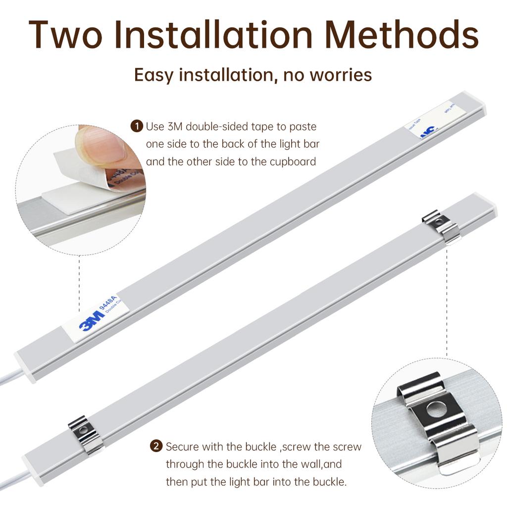DC24V CCT Dimmable Under Cabinet LED Light Bar 48CM Linkable Aluminum 2700K-6500K Remote Control Kitchen Counter Workbench Lamp
