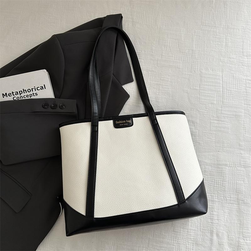 Осенняя большая сумка-тоут модная простая текстура женская сумка через плечо красивый темперамент большая сумка