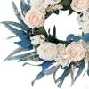 Spring Wreath Front Door Artificial Flower Indoor Outdoor 18inch Rose for Housewarming