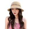 Модная соломенная шляпа в иностранном стиле, лето 2025 года, солнцезащитная шляпа для моря, куполообразная плетеная шляпа для рыбака, показывающая маленькое лицо