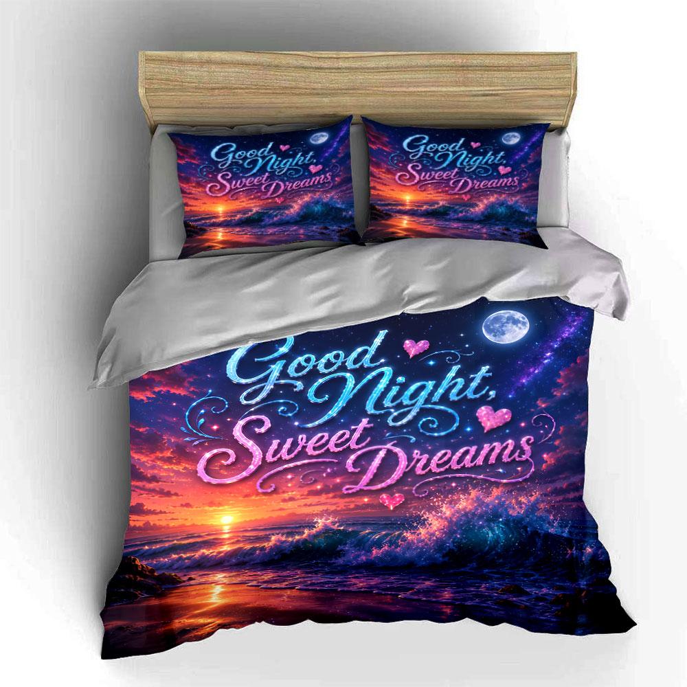 Good Night Sweet Dreams Ocean Bedding Duvet Cover Set Duvet Cover Pillowcases (1*Duvet Cover 2*Pillowcases, without duvet insert)