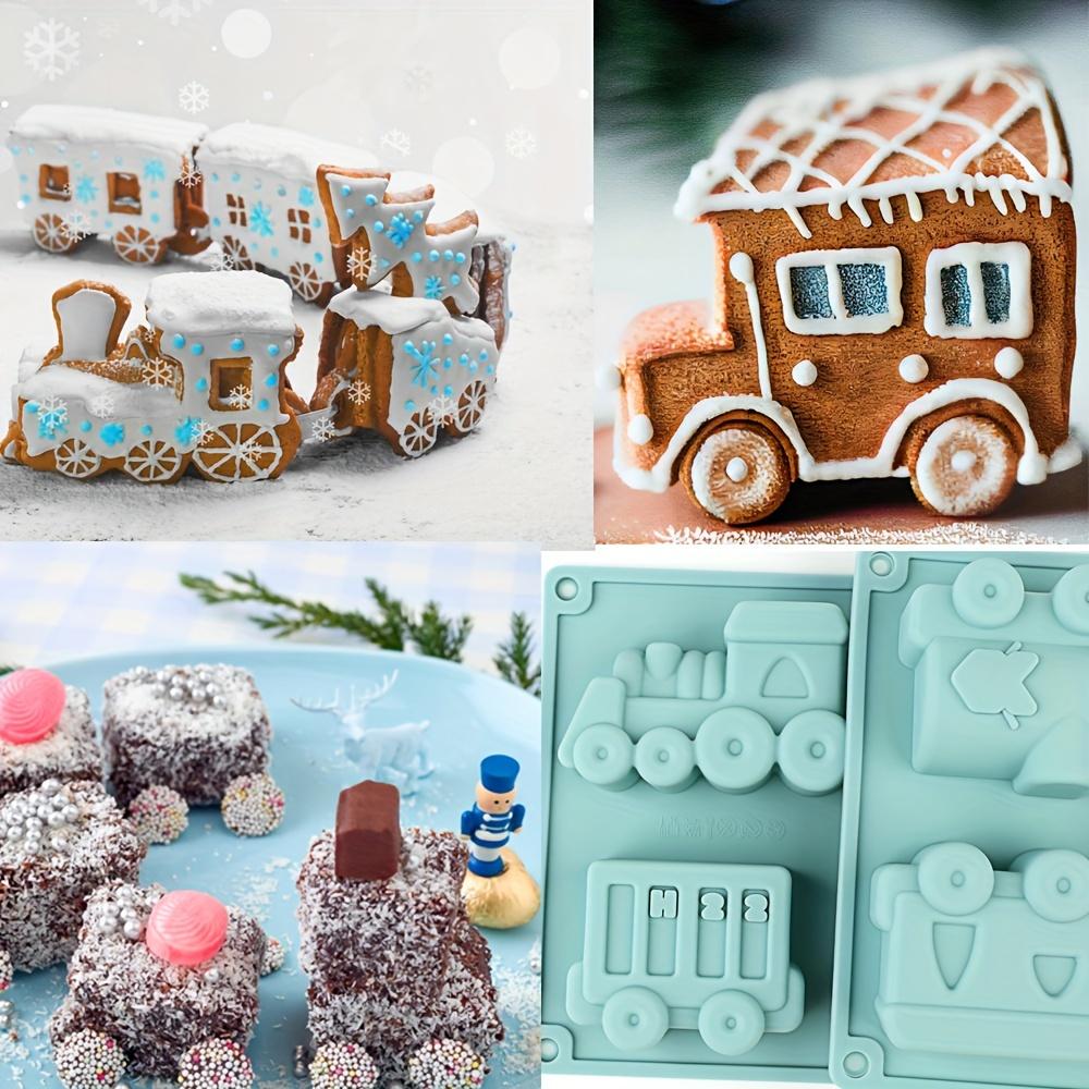 Универсальная силиконовая форма в форме поезда для кексов, маффинов и многого другого — идеально подходит для дней рождения, рождественской и праздничной выпечки