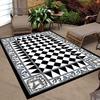 Illuminati Black and White Pattern Carpet, Non-Slip Area Rug for Living Room, Bedroom, Outdoor Camping - 1pc