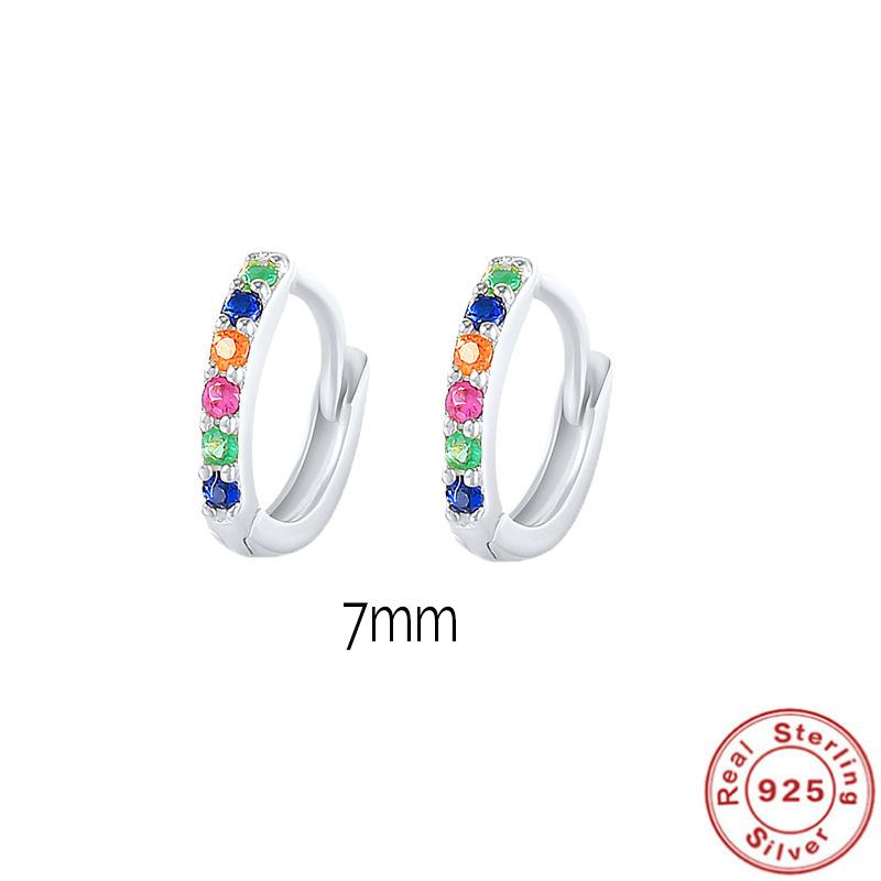 Стильный классический минималистичный Presence S925 стерлингового серебра цветные бриллиантовые серьги серьги застежки для ушей уличные хипстерские серьги