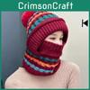 Knitted Winter Hat With Face Mask And Ear Cover For Women And Girls