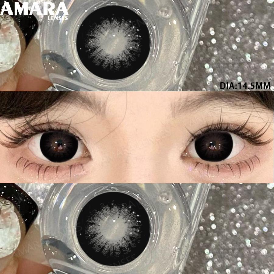 AMARA Модные цветные контактные линзы Коричневые Мягкие линзы Косметические линзы для БОЛЬШИХ ГЛАЗ Зеленый Цвет Контактные линзы для глаз Косметика для глаз Ежегодное использование
