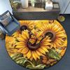 Sunflowers And Butterflies Garden Round Rug for Livingroom,Bedroom, Palyroom, Chair Rug, Area rug, Circle Carpet, Large Size Fan Christmas gift