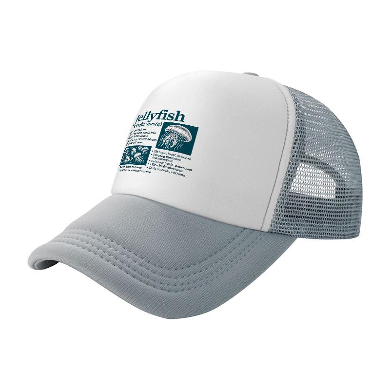 Jellyfish Science Design Mesh Trucker Hat Breathable Baseball Cap for Outdoor Activities and Nature Enthusiasts